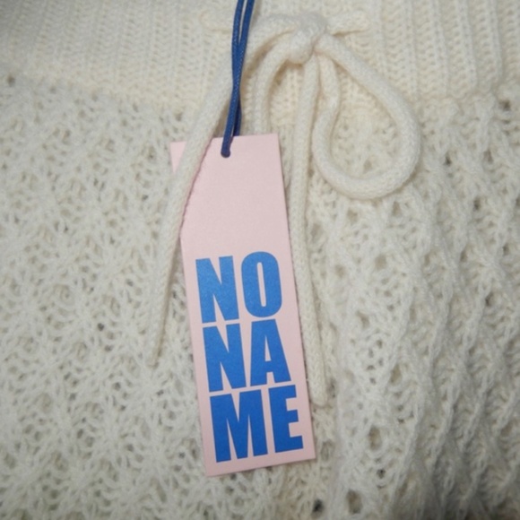 NoName Ruth 100% Cashmere Knit Cream Ivory Crochet Shorts Nwt M - Picture 5 of 8